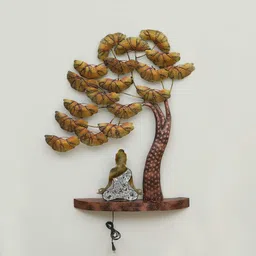 handi crafy Buddha Tree Multicolor With Led Metal Wall Art image 4