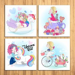 WENS Cute Princess Sparkle Laminated Wall Panels Set of 4 - Pink-picture-23