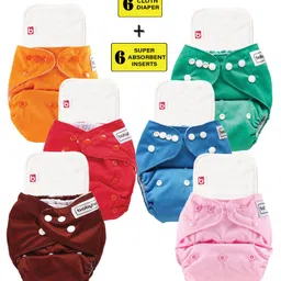 Babyhug Free Size Reusable Cloth DiaperMulticolor- Pack of 6-picture-19