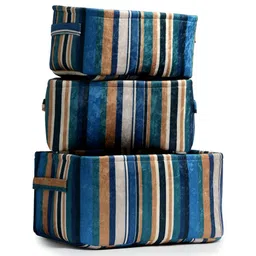 Myntra Elegant Homes Blue 3 Pieces Reusable Multi-Utility Organisers image 2