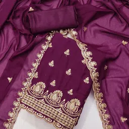 Rangtulika Ethnics Embroidered Unstitched Dress Material-image-96