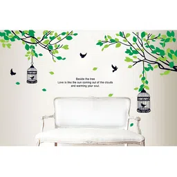 INDIAN ROYALS Green & Black Tree Design Printed Self-Adhesive & Durable Wall Sticker-image-92