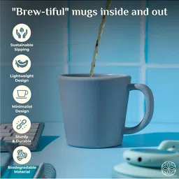 IRIDA NATURALS Green Solid Bamboo Matte Mugs Set of Cups and Mugs image 4