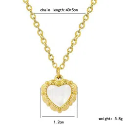 SZN Gold-Plated Pearl Beaded Heart-Charm Pendant With Chain image 3