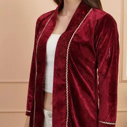 AB Collection Women Long Sleeves Open Front Shrug image 2