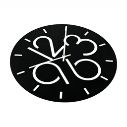 QEZNEF Black Solid Geometric Traditional Wall Clock image 4