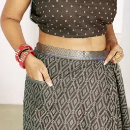 Anouk Ready to Wear Printed Pure Cotton Handloom Saree with Pocket image 3