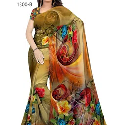 SHIVAM FABRICS Floral Poly Georgette Saree-picture-32
