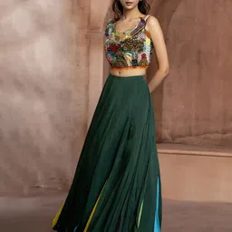 GloballyRonakRBafna Embellished Beads And Stones Made to Measure Lehenga & Blouse-image-42