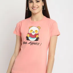 Dreambe Women Pack of 3 Graphic Printed Round Neck Cotton T-shirts image 2