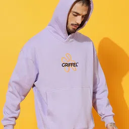 GRIFFEL Men Printed Hooded Pullover Sweatshirt image 2