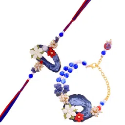 Aapno Rajasthan Set Of 2 Floral Beaded Rakhi image 2