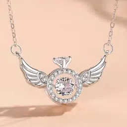 Fashion Frill Silver-Plated American Diamond Studded Necklace image 2