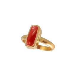 RAVIOUR LIFESTYLE Gold-Plated & Red Alloy Pearls Finger Ring-image-94