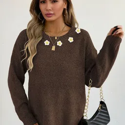 Blooming Tales Women Solid Pullover-image-90