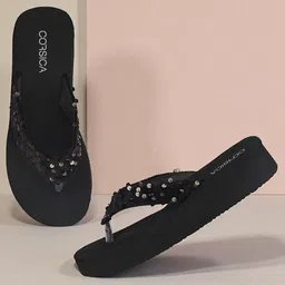 CORSICA Velvet Wedge Sandals image 3