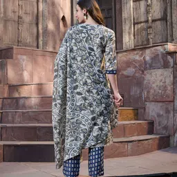 Stylum Women Floral Printed Regular Sequinned Kurta with Trousers & With Dupatta image 5