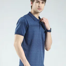 Monte Carlo Men Self Design Polo Collar Pockets T-shirt image 4