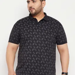 NYKER Men Floral Printed Polo Collar Cotton T-shirt image 1