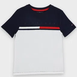 Tommy Hilfiger Boys Colourblocked Round Neck Cotton Regular Fit T-shirt-picture-24