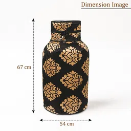Kuber Industries 2Pcs Brown & White Printed Gas Cylinder Covers image 4