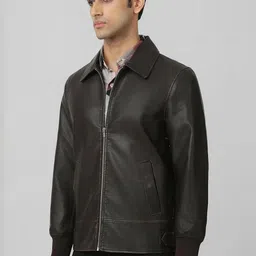 Mufti Spread Collar Leather Jacket image 5