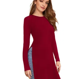 DHRUVIL IMPEX Women Side Slit Longline Top image 4