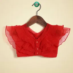 Piccolo Cap Sleeves Choli Floral Design Lehenga - Red image 4