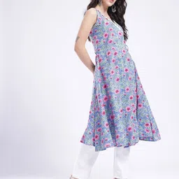 fusion by glitchez Floral Printed Kurta image 2