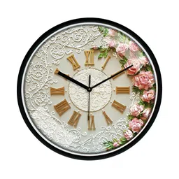 RANDOM Black & Gold-Toned Printed Contemporary Wall Clock image 1