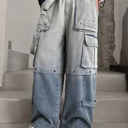 LULU & SKY Boys Wide Leg High-Rise Light Fade Jeans-picture-11