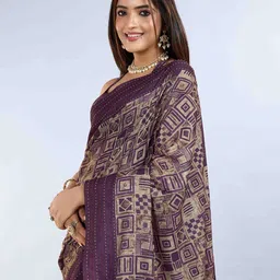 PBS PRINTS Abstract Printed Pure Silk Tussar Saree image 2