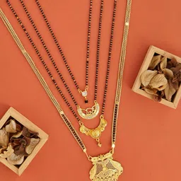 Bhanu diam Gold-Plated Brass Mangalsutra-picture-38