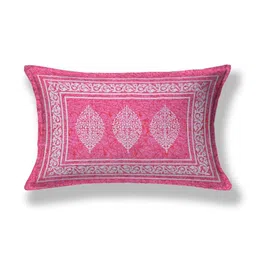 MILAAV Pink Ethnic Motifs 144 TC Single Bedsheet with 1 Pillow Covers image 2