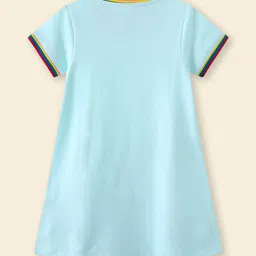 INCLUD Girls Striped Round Neck A-Line Dress image 4