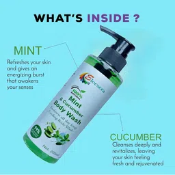Elecsera Mint & Cucumber Body Wash For Deep Cleansing - 200 ml image 2