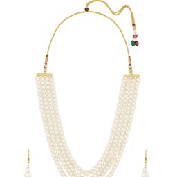 Zaveri Pearls Four Layer Pearls Beaded Jewellery Set-picture-48