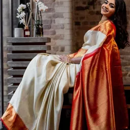 tammu designer Woven Design Zari Art Silk Handloom Kanjeevaram Saree image 4