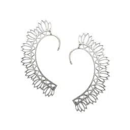 Sangria Women Silver Plated Lotus Shape Ear Cuff image 4