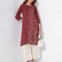RANGMANCH BY PANTALOONS Women Printed Thread Work A-Line Kurta-picture-0