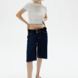 H&M Women Bermuda Regular Denim Shorts-picture-11