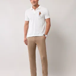 U.S. Polo Assn. Men Solid Polo Collar Cotton Slim Fit T-shirt image 2