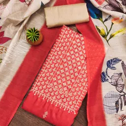 KIMISHA Floral Sequinned Embroidered Unstitched Dress Material-picture-27