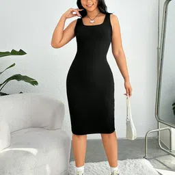 CORSICA Women Square Neck Bodycon Dress-image-3