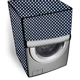 The Furnishing Tree Navy Blue PVC Washing Machine Covers image 1