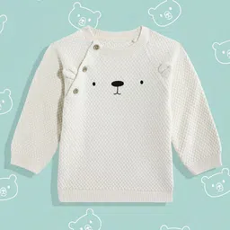 mothercare Infants Textured Knitwear Pure Cotton Pullover with Embroidered Detail-image-44