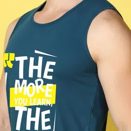 WOOSTRO Men Pack of 2 Typography Printed Round Neck Cotton Slim Fit Sports T-shirts image 4