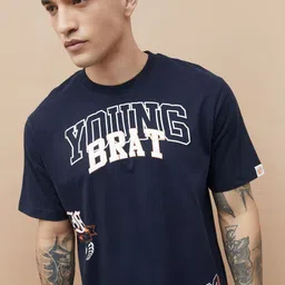Fame Forever by Lifestyle Men Typography Printed Applique T-shirt image 2
