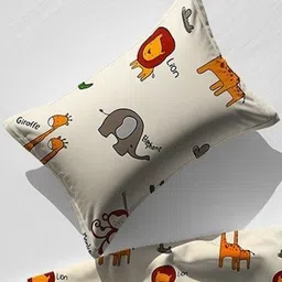 WEAVE AND DECOR Beige 300 TC Single Bedsheet with 1 Pillow Covers image 5