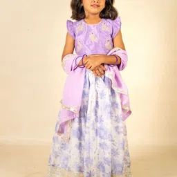 Jilmil Girls Embroidered Beads And Stones Ready to Wear Lehenga & Blouse With Dupatta-picture-18